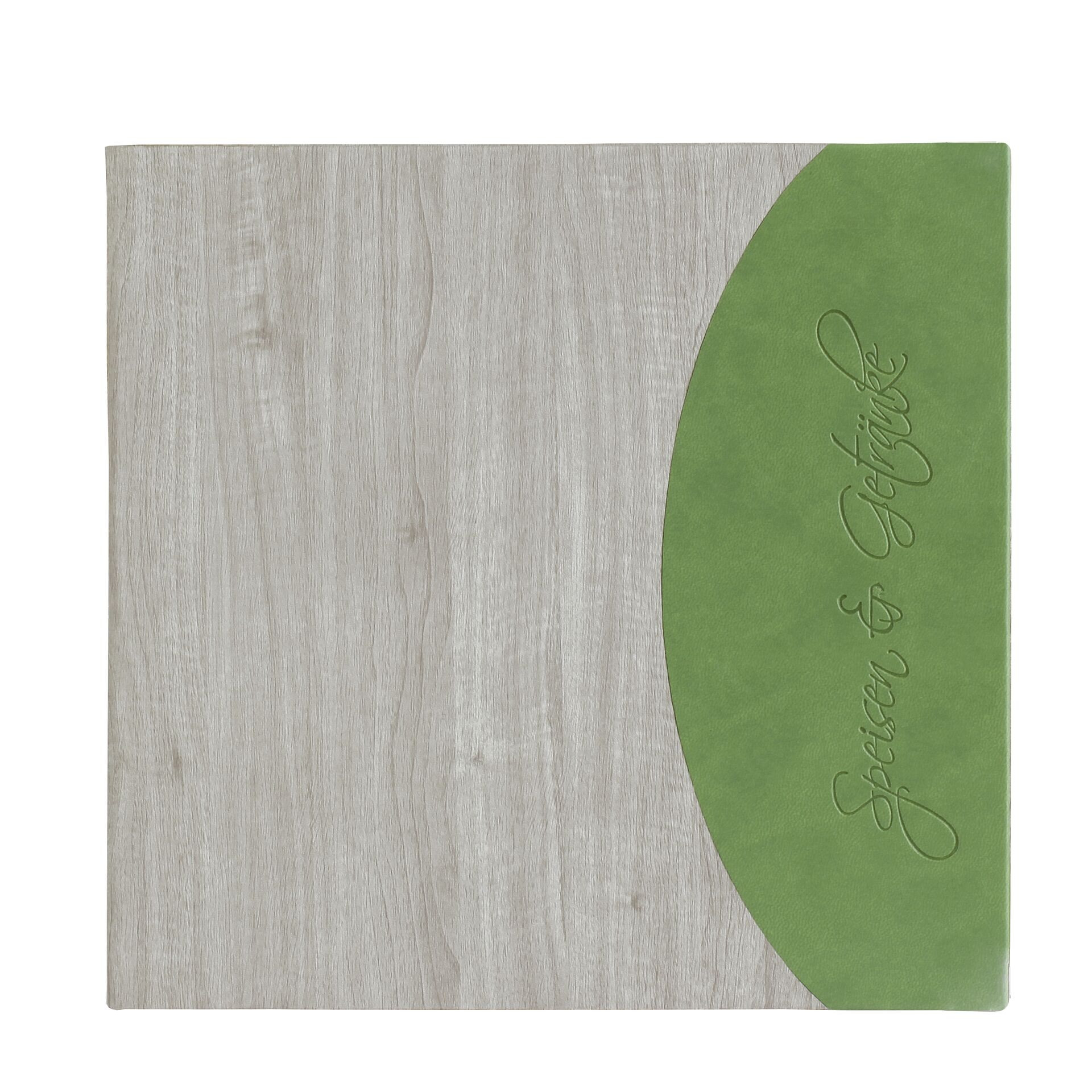 Speisenkarte "Felie" quadratisch white wash + grün